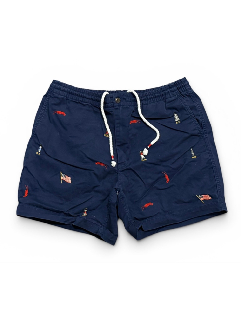 Polo Ralph Lauren Mens Traveler Classic Fit 6” Newport Lobster Flag Shorts XL - Picture 2 of 9